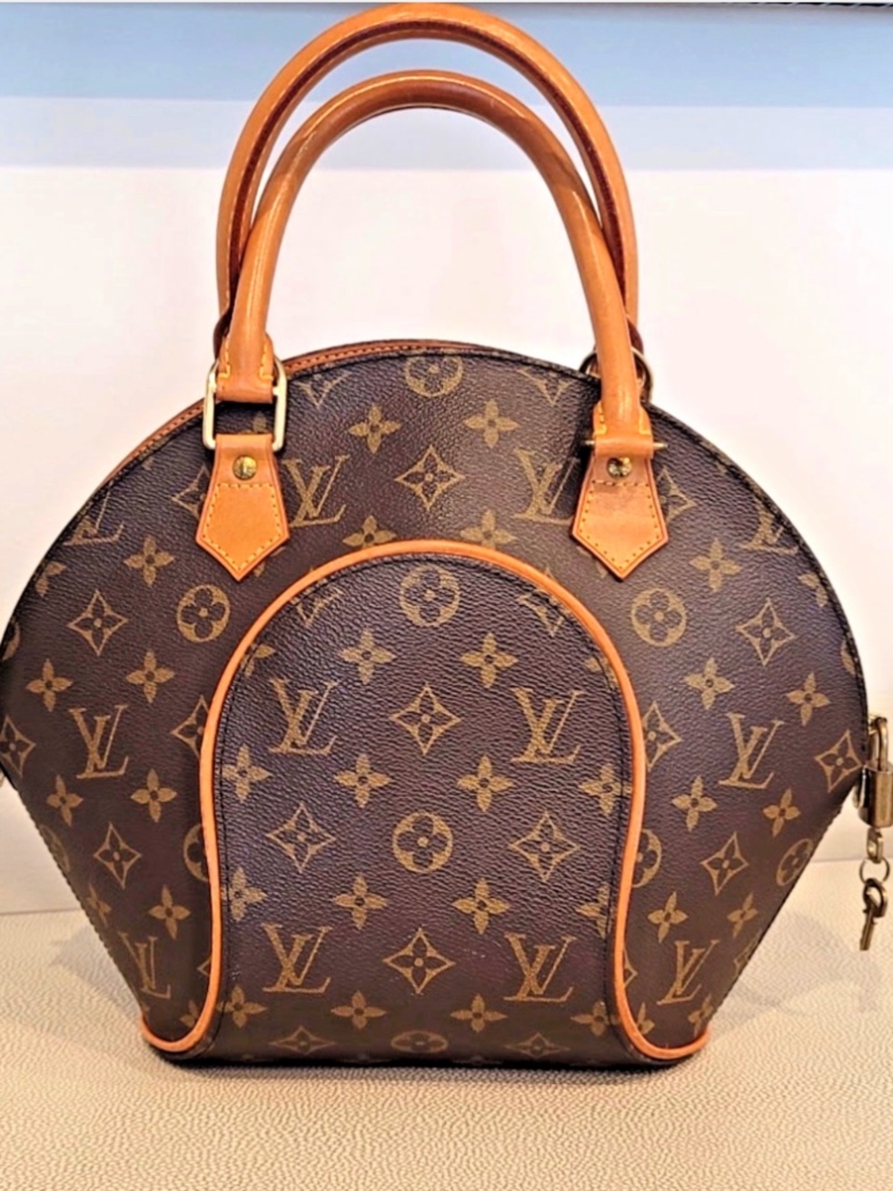 Louis Vuitton Ellipse Satchel PM Brown Leather/Canvas